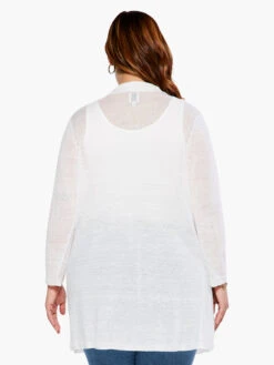 Featherweight Drape Cardigan PAPER WHITE -Nic+Zoe S231170WPWHPRODUCT 03