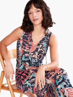Batik Stamp Dress INDIGO MULTI -Nic+Zoe S231251IMIPRODUCT 06