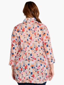 Checked Up Long Crinkle Shirt PINK MULTI 5 Checked Up Long Crinkle Shirt PINK MULTI -Nic+Zoe S231604WPKMPRODUCT 03