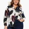 Stamped Flowers Shirt BLACK MULTI 2 Stamped Flowers Shirt BLACK MULTI -Nic+Zoe S231606WBLMPRODUCT 01