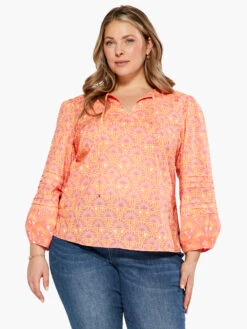 Swan Rays Top ORANGE MULTI