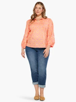 Swan Rays Top ORANGE MULTI -Nic+Zoe S231610WORMPRODUCT 04