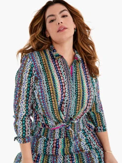 Flower Field Crinkle Shirt PINK MULTI