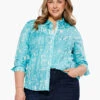 Gleaming Crinkle Shirt AQUA MULTI -Nic+Zoe S231617WAQLPRODUCT 01