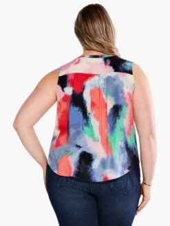 Abstract Art Tank PINK MULTI -Nic+Zoe S231618WPKMPRODUCT 03