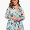 Citrus Grove Long Crinkle Shirt BLUE MULTI -Nic+Zoe S231619WBLTPRODUCT 01