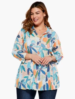 Citrus Grove Long Crinkle Shirt BLUE MULTI
