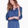 Soft Drape Town Shirt DEEP OCEAN -Nic+Zoe S231632DPOPRODUCT 01