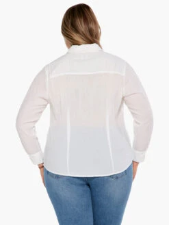 Crinkle Shirt PAPER WHITE -Nic+Zoe S231636WPWHPRODUCT 03