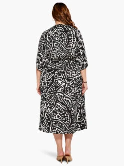 Onyx Stamp Dress BLACK MULTI -Nic+Zoe S231907WBLMPRODUCT 03