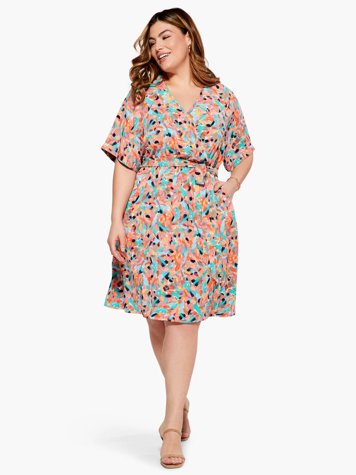 Punchy Petals Dress ORANGE MULTI Punchy Petals Dress ORANGE MULTI -Nic+Zoe S231916WORMPRODUCT 04 scaled