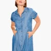Drapey Denim Shirt Dress MID WASH 1 Drapey Denim Shirt Dress MID WASH -Nic+Zoe S231922MDWPRODUCT 01