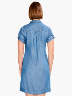 Drapey Denim Shirt Dress MID WASH -Nic+Zoe S231922MDWPRODUCT 03