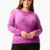 Hidden Gems Sweater VIVID MAGENTA 2 Hidden Gems Sweater VIVID MAGENTA -Nic+Zoe W231110WVMGPRODUCT 01