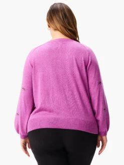 Hidden Gems Sweater VIVID MAGENTA -Nic+Zoe W231110WVMGPRODUCT 03