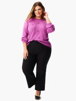 Hidden Gems Sweater VIVID MAGENTA -Nic+Zoe W231110WVMGPRODUCT 04