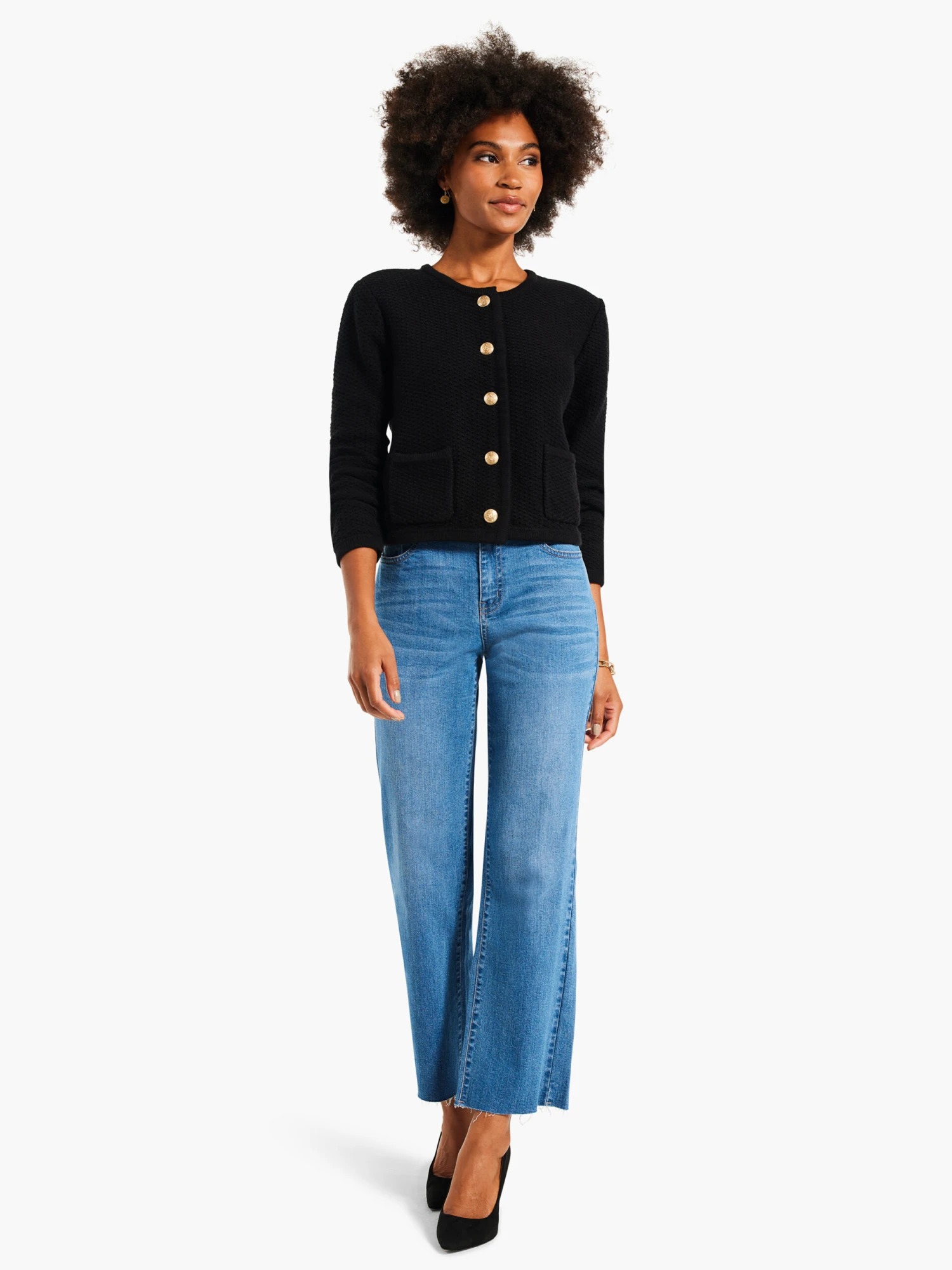 Gilded Texture Sweater Jacket BLACK ONYX Gilded Texture Sweater Jacket BLACK ONYX -Nic+Zoe W231119BLXPRODUCT 04 scaled