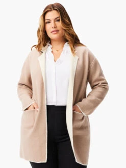 Cool Nights Reversible Knit Jacket MACAROON