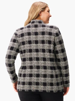 Perfectly Plaid Knit Blazer BLACK MULTI -Nic+Zoe W231148WBLMPRODUCT 03