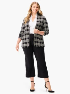 Perfectly Plaid Knit Blazer BLACK MULTI -Nic+Zoe W231148WBLMPRODUCT 04