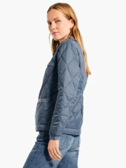 Knit Trim Puffer Jacket BLUE WAVES -Nic+Zoe W231171BLVPRODUCT 02