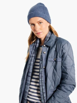Knit Trim Puffer Jacket BLUE WAVES -Nic+Zoe W231171BLVPRODUCT 05