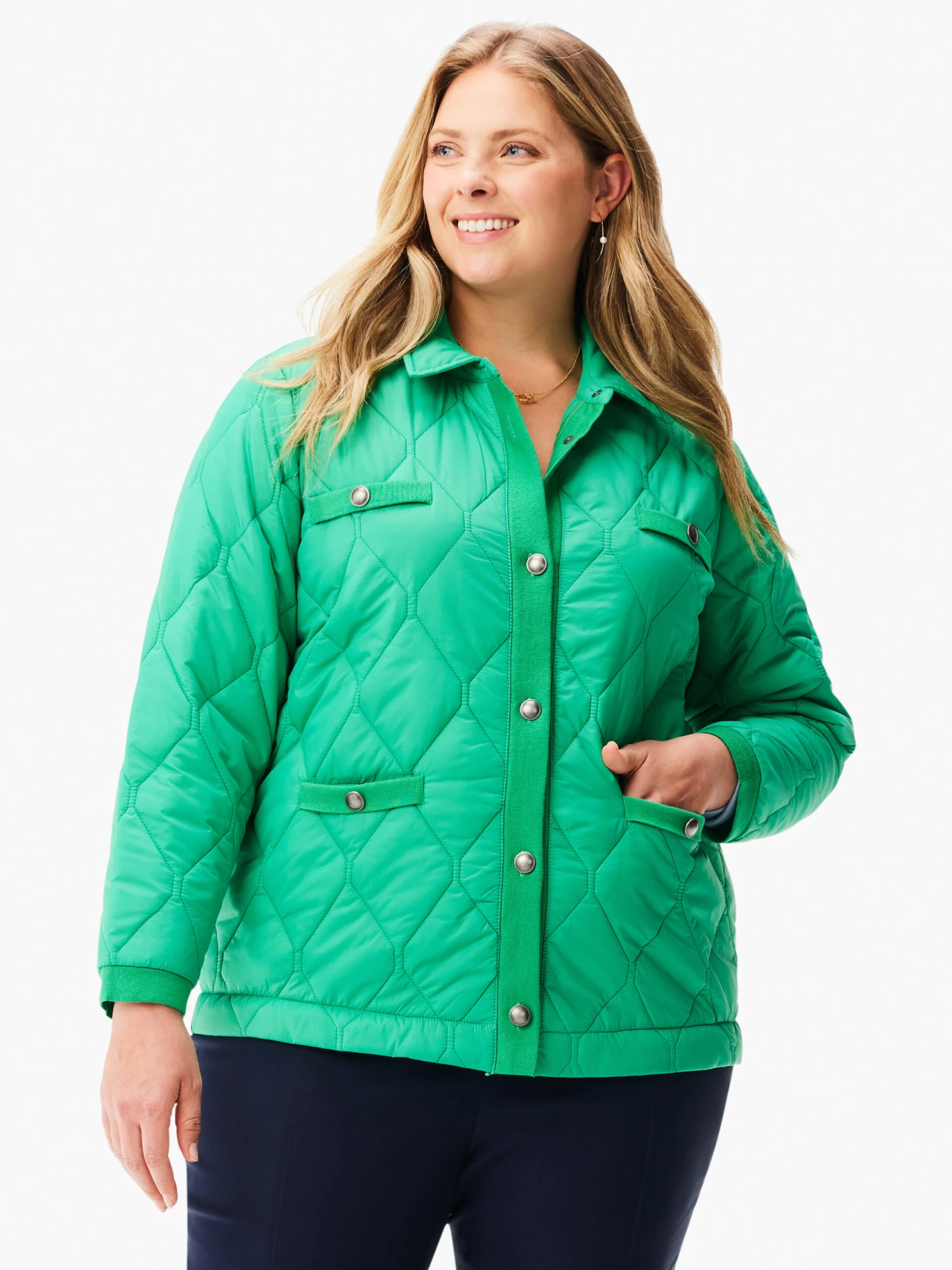 Knit Trim Puffer Jacket FERN Knit Trim Puffer Jacket FERN -Nic+Zoe W231171WFERPRODUCT 01 scaled