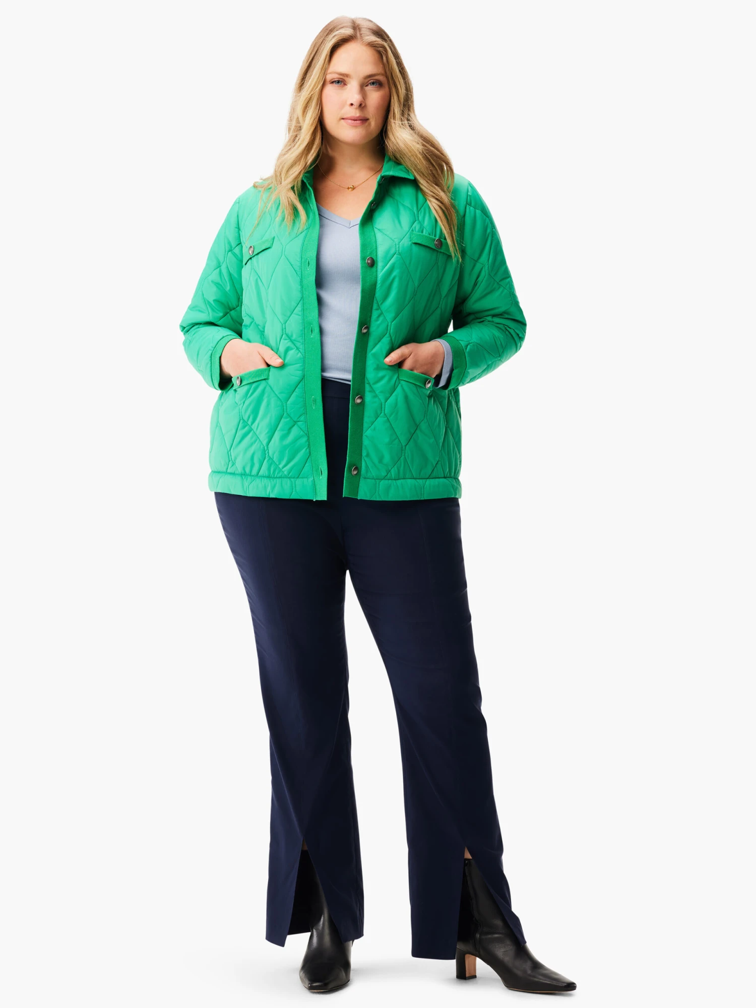 Knit Trim Puffer Jacket FERN Knit Trim Puffer Jacket FERN -Nic+Zoe W231171WFERPRODUCT 04 scaled