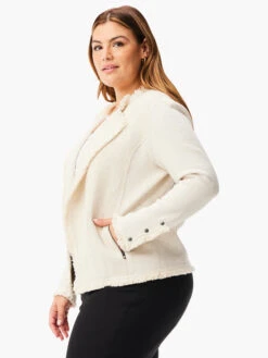Fringe Mix Knit Jacket METALLIC CREAM MIX -Nic+Zoe W231197WCRXPRODUCT 02