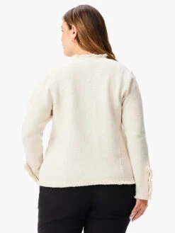 Fringe Mix Knit Jacket METALLIC CREAM MIX -Nic+Zoe W231197WCRXPRODUCT 03