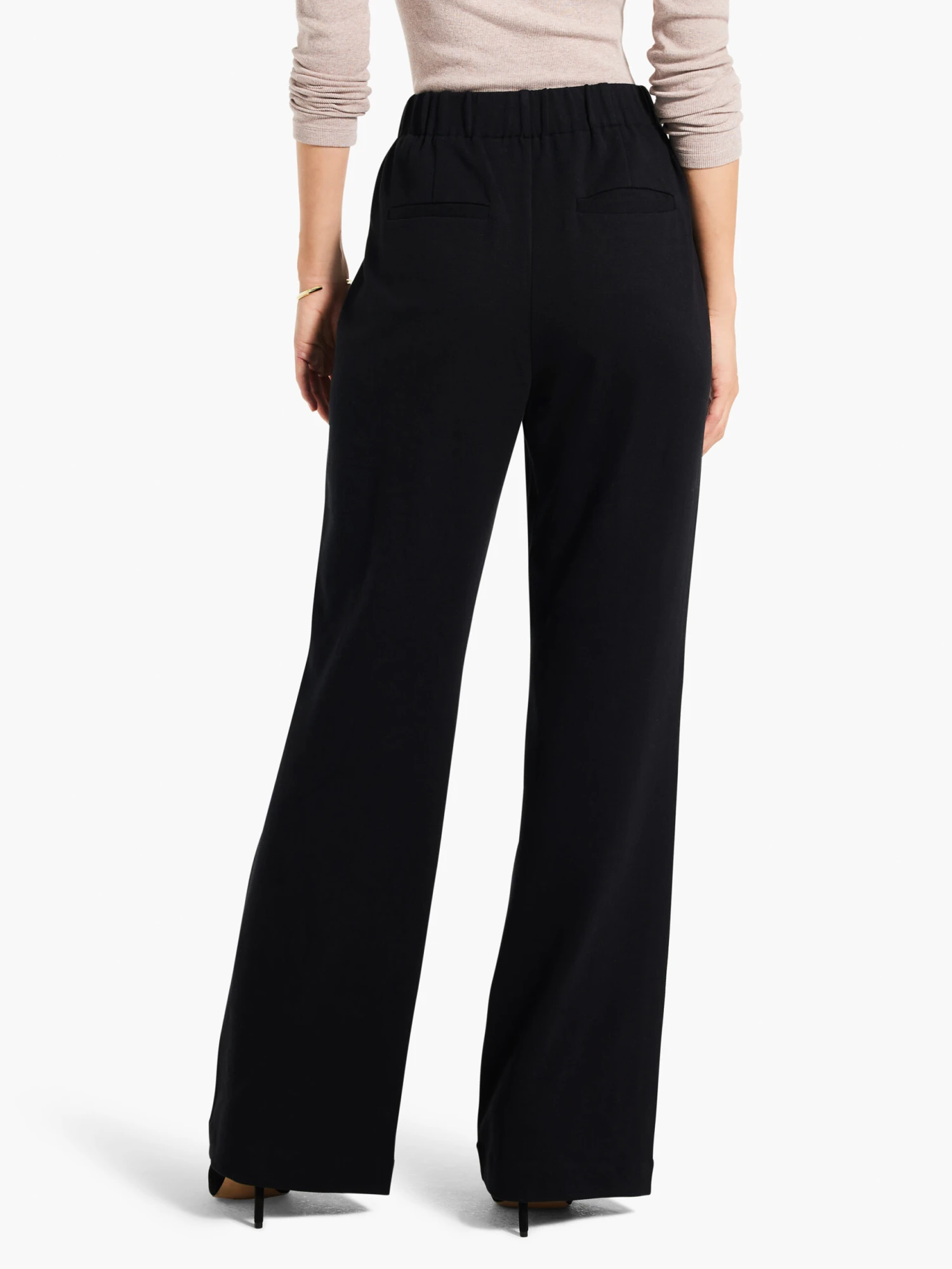 31" Knit Wide Leg Pleated Pant BLACK ONYX 31" Knit Wide Leg Pleated Pant BLACK ONYX -Nic+Zoe W231354BLXPRODUCT 04 scaled