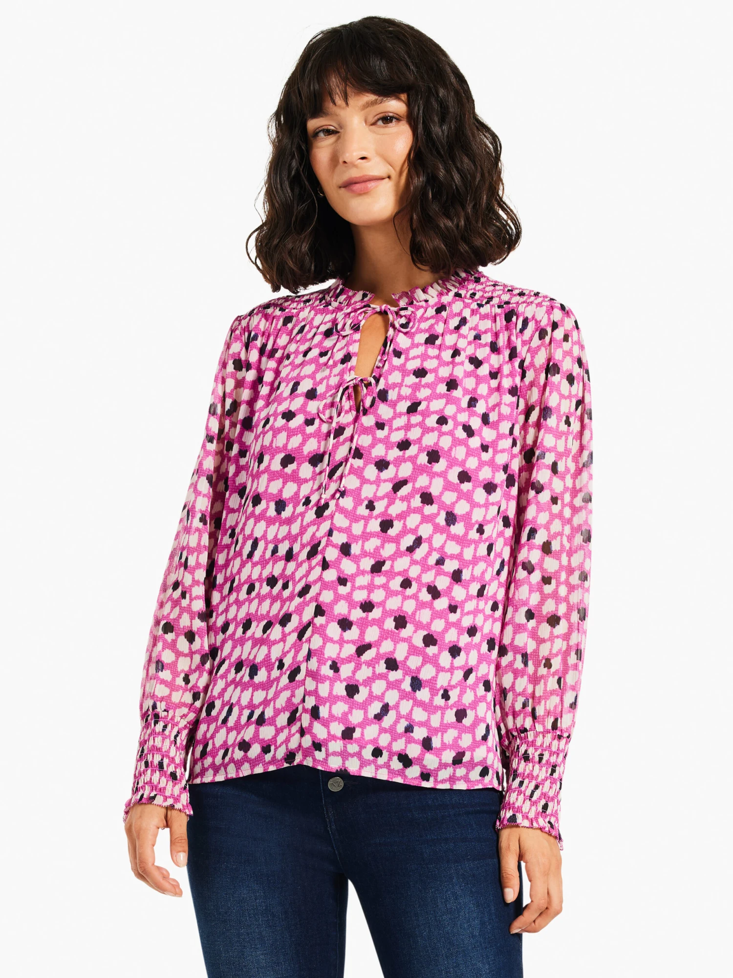 Vivid Dot Top PINK MULTI Vivid Dot Top PINK MULTI -Nic+Zoe W231606PKMPRODUCT 01 scaled