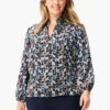 Herringbone Blues Top BLUE MULTI -Nic+Zoe W231623WBLTPRODUCT 01